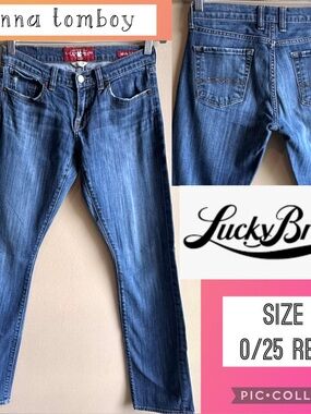 Lucky Brand Womens Jeans Sienna Tomboy Low Rise Distressed Blue Denim 0/25 Reg